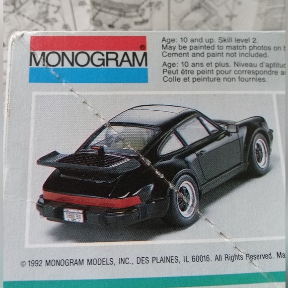 1992 Monogram Porsche 911 Turbo 1:24 Model Kit #2956 Vintage Complete Set - Picture 3 of 11